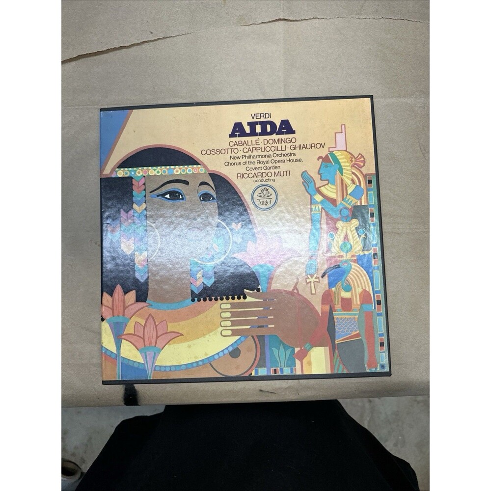 Verdi Aida Caballe Domingo Muti 3 vinyl LPs boxed 1974